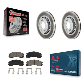 Front Coated Disc Brake Rotors And Ceramic Pads Kit For Mitsubishi Lancer
