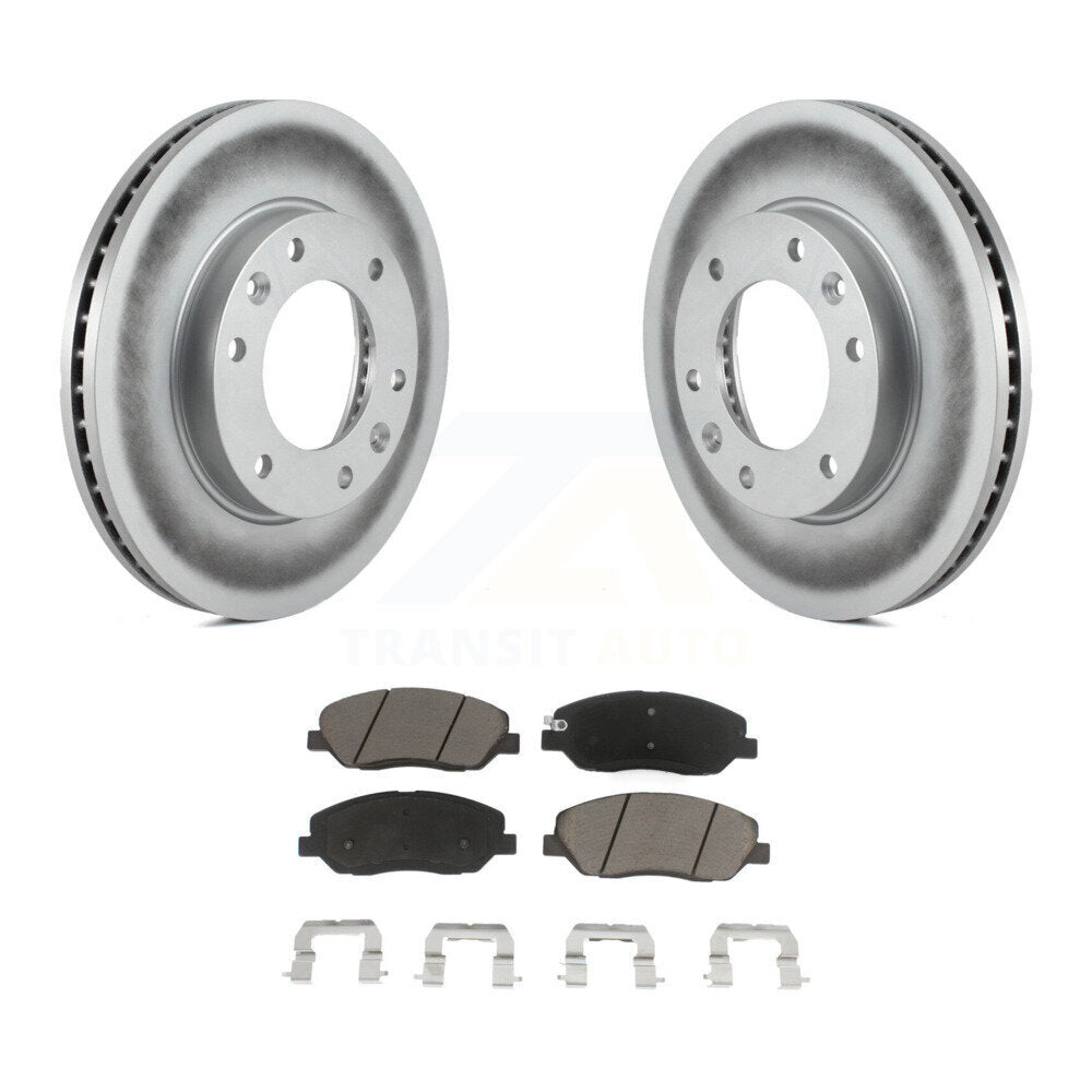 Front Coated Disc Brake Rotor & Ceramic Pad Kit For Kia Sedona Hyundai Entourage