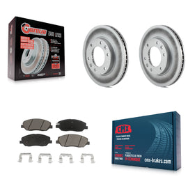 Front Coated Disc Brake Rotor & Ceramic Pad Kit For Kia Sedona Hyundai Entourage