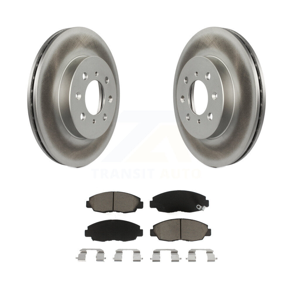 Front Coated Disc Brake Rotor & Ceramic Pad Kit For Honda Civic Insight Acura EL