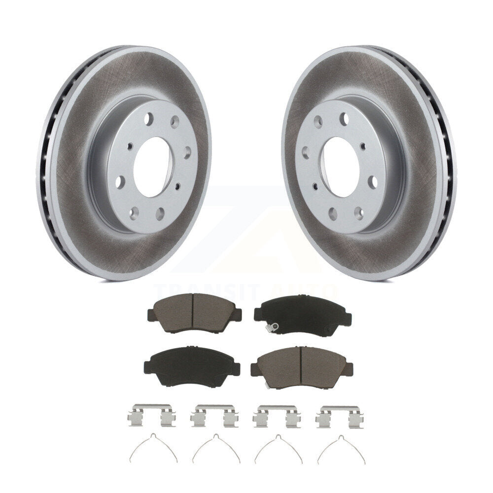 Front Coated Disc Brake Rotors And Ceramic Pads Kit For Honda Civic