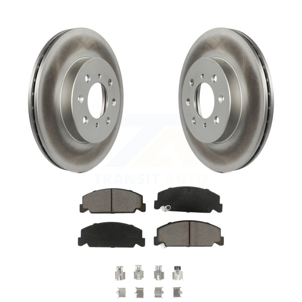 Front Coat Brake Rotors Ceramic Pad Kit For 1997 Honda Civic LX with 4-Wheel ABS