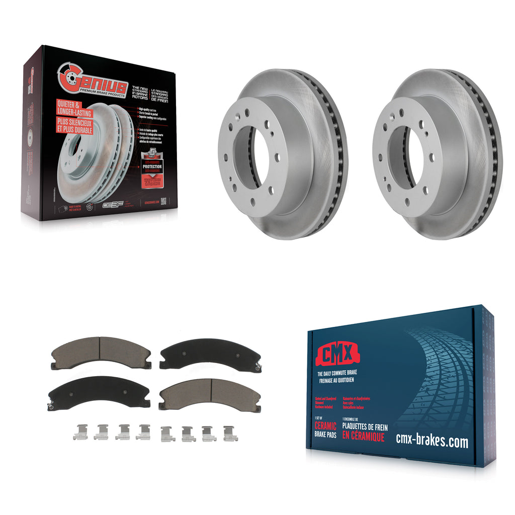 Front Coat Brake Rotors Ceramic Pad Kit For Chevrolet Silverado 2500 HD GMC 3500