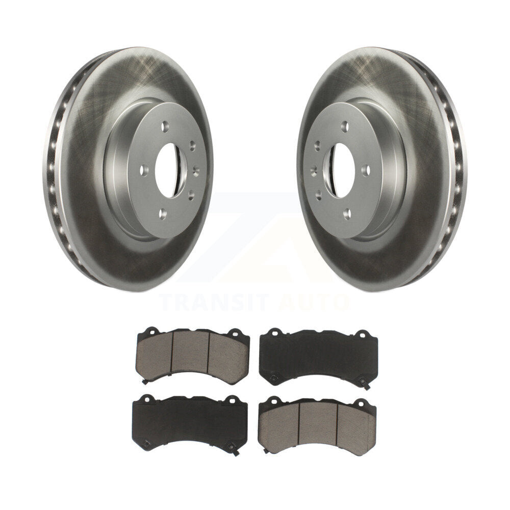 Front Coated Disc Brake Rotors And Ceramic Pads Kit For Cadillac ATS V