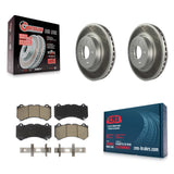 Front Coated Disc Brake Rotors And Ceramic Pads Kit For Cadillac ATS V