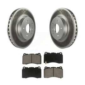 Front Coated Disc Brake Rotors And Ceramic Pads Kit For Cadillac ATS