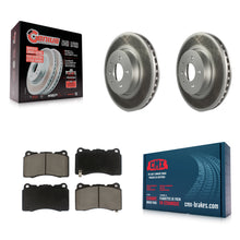 Charger l'image dans la galerie, Front Coated Disc Brake Rotors And Ceramic Pads Kit For Cadillac ATS