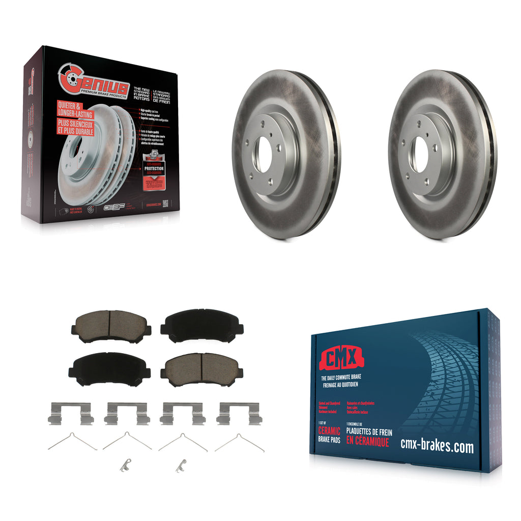 Front Coated Disc Brake Rotors And Ceramic Pads Kit For Nissan Maxima