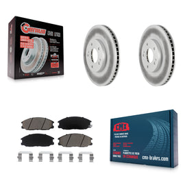 Front Coated Disc Brake Rotors And Ceramic Pads Kit For Hyundai Santa Fe