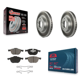 Front Coated Disc Brake Rotors And Ceramic Pads Kit For Mazda 3 Sport