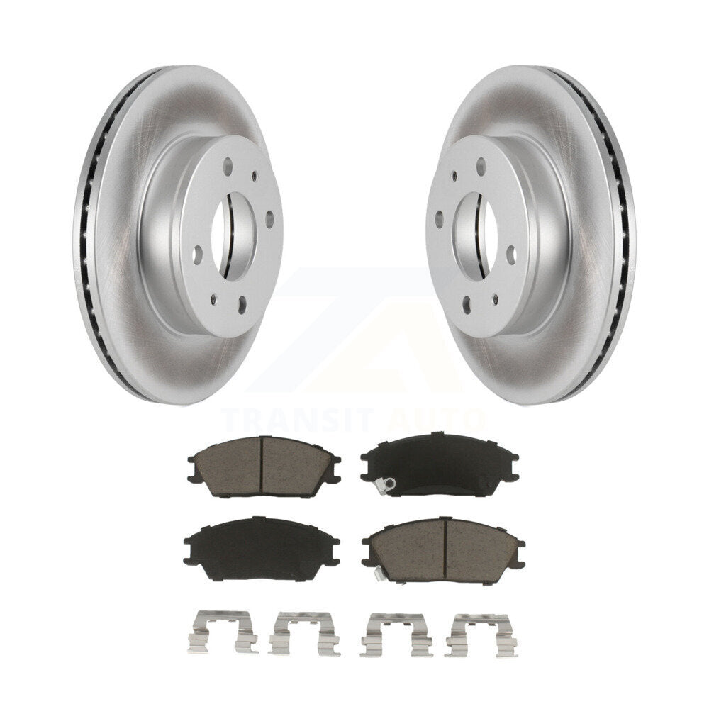 Front Coated Disc Brake Rotors And Ceramic Pads Kit For 2000-2005 Hyundai Accent