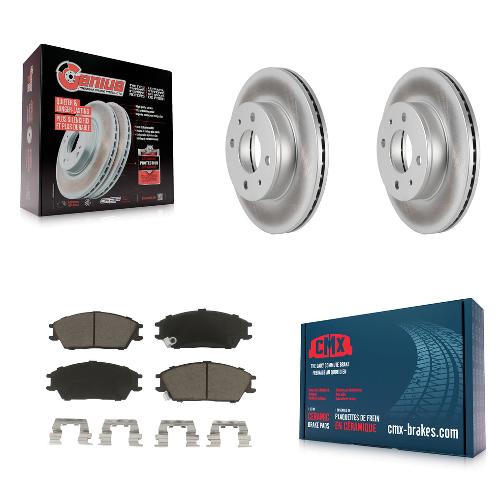 [Front] 2000-2005 Hyundai Accent Premium Coated Rotors & Ceramic Pads Brake Kit For Max Braking