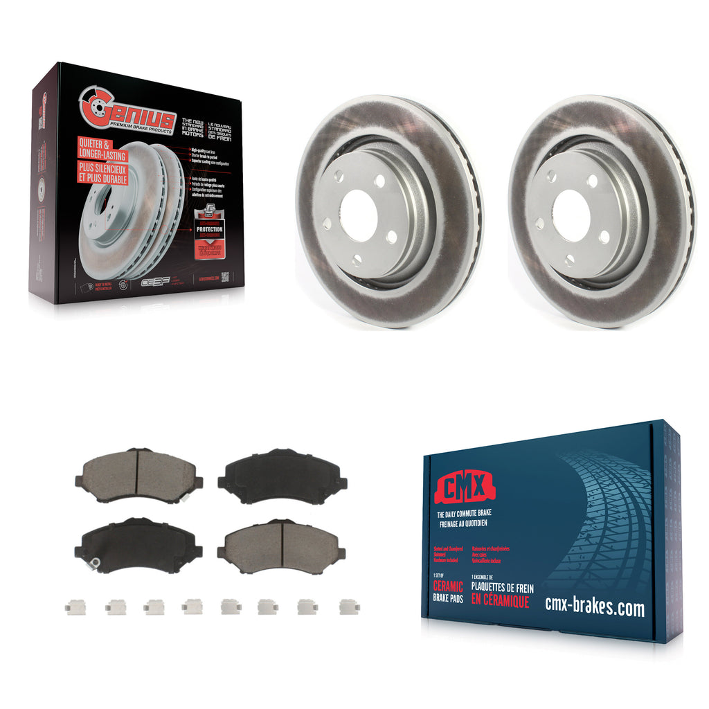 Front Coated Disc Brake Rotors And Ceramic Pads Kit For Jeep Wrangler JK