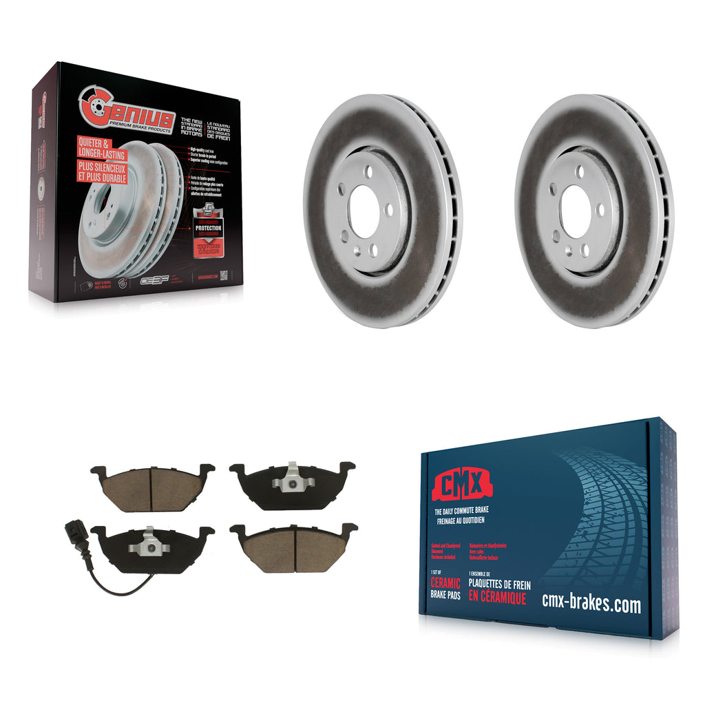 [Front] 2000-2001 Volkswagen Golf 2.0L Premium Coated Rotors & Ceramic Pads Brake Kit For Max Braking