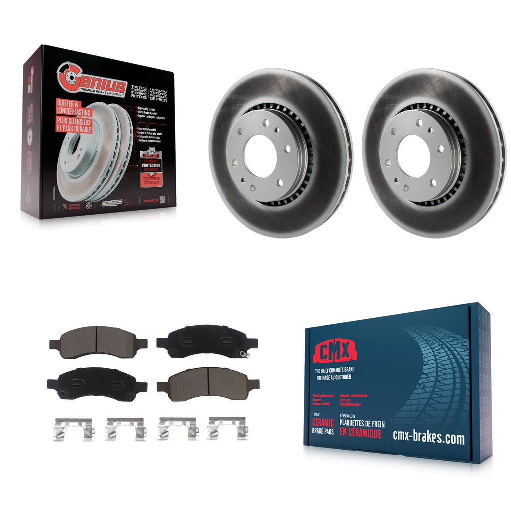 Front Coated Brake Rotor Ceramic Pad Kit For Chevrolet Trailblazer GMC Envoy EXT