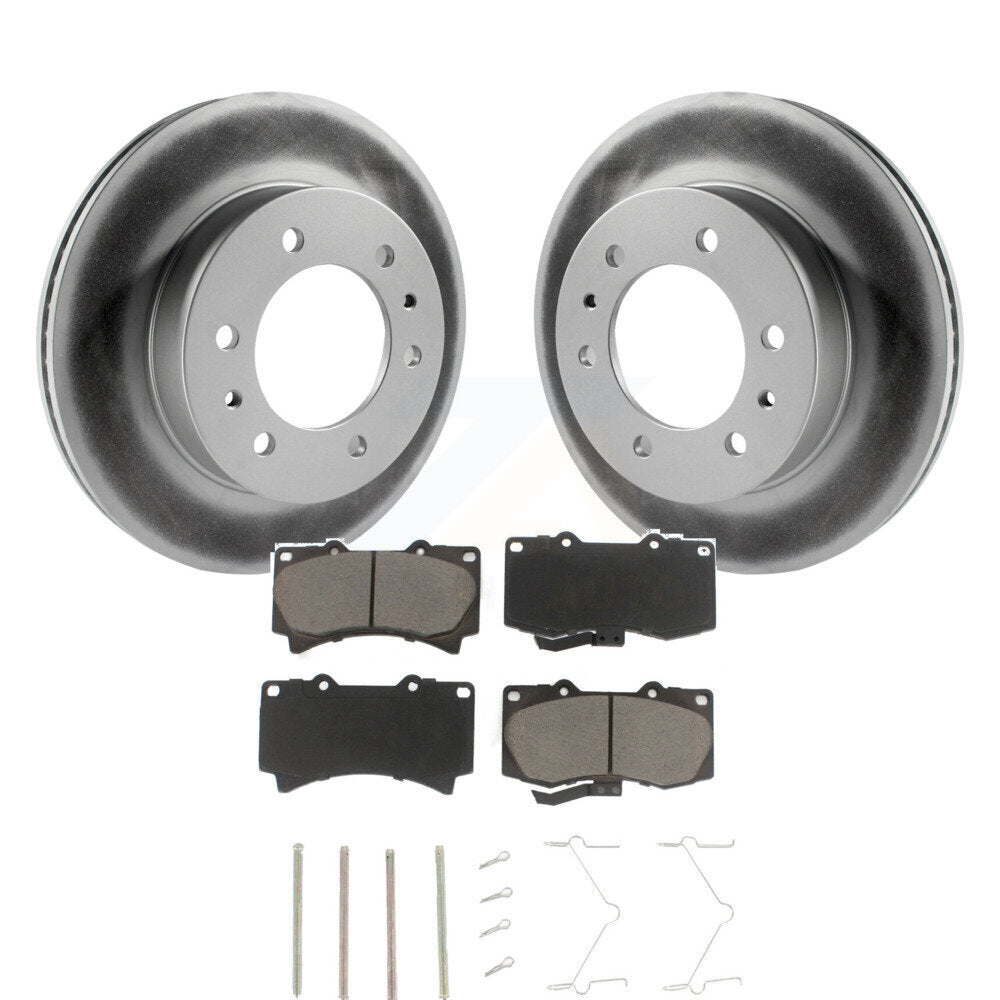 Front Coated Disc Brake Rotors And Ceramic Pads Kit For Hummer H3 H3T