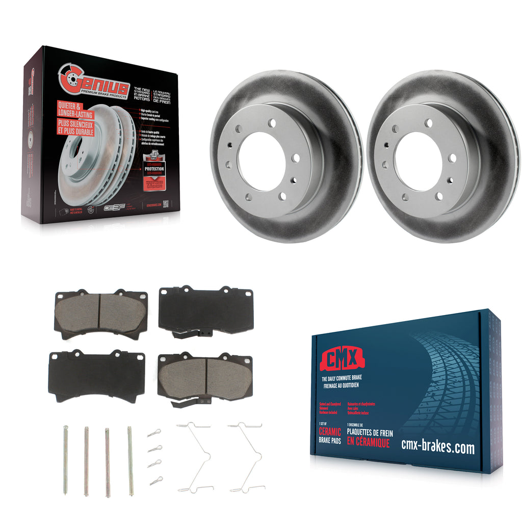 Front Coated Disc Brake Rotors And Ceramic Pads Kit For Hummer H3 H3T