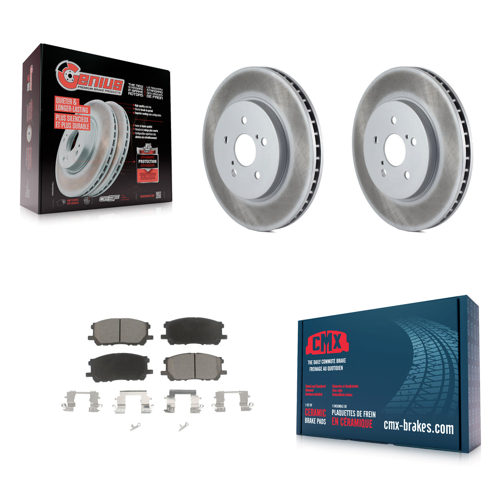 Front Coated Brake Rotor Ceramic Pad Kit For Lexus Toyota Highlander RX350 RX330