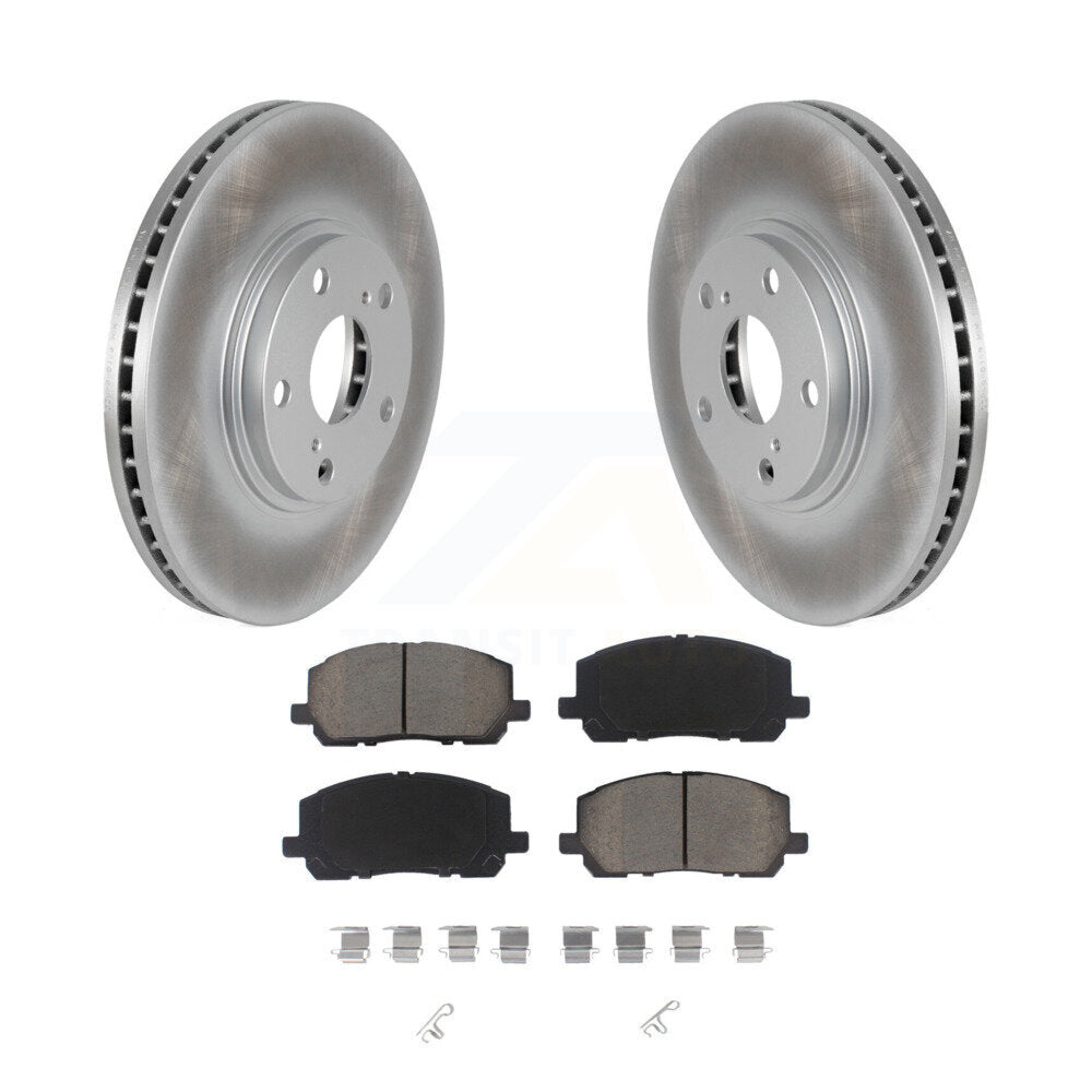 Front Coated Disc Brake Rotors And Ceramic Pads Kit For Toyota Highlander