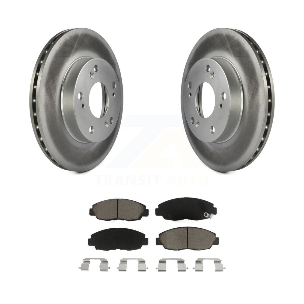 Front Coated Disc Brake Rotors And Ceramic Pads Kit For Honda Civic