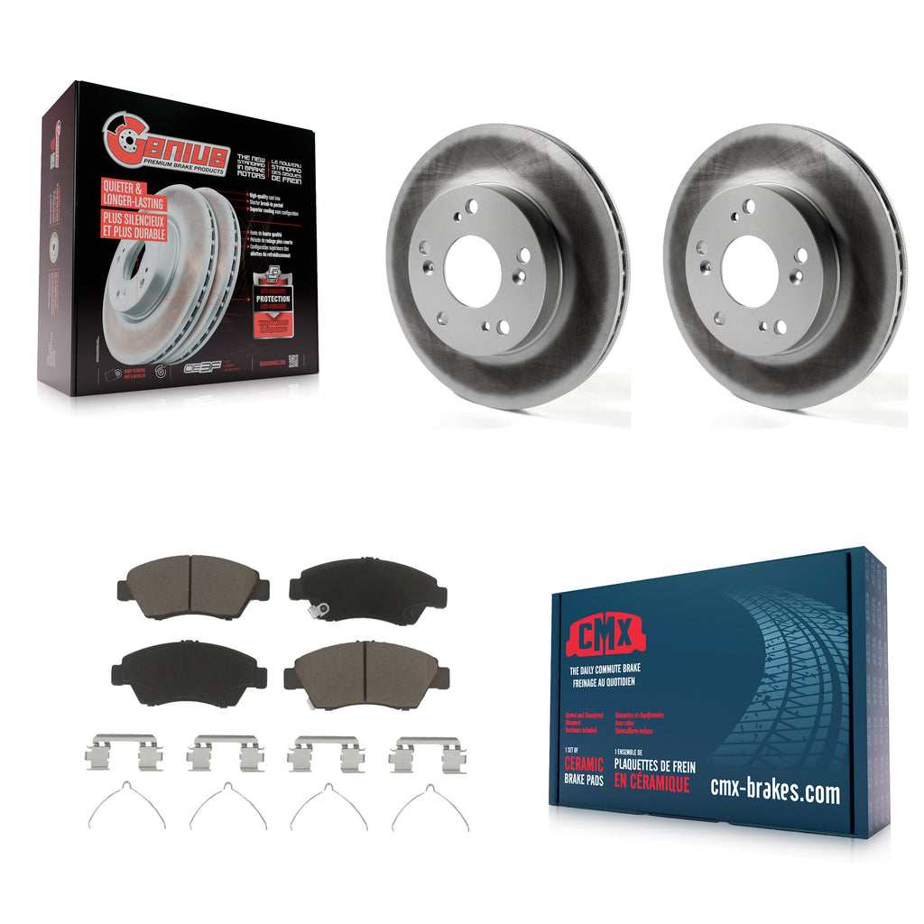 Front Coated Disc Brake Rotors And Ceramic Pads Kit For Honda Civic Acura ILX