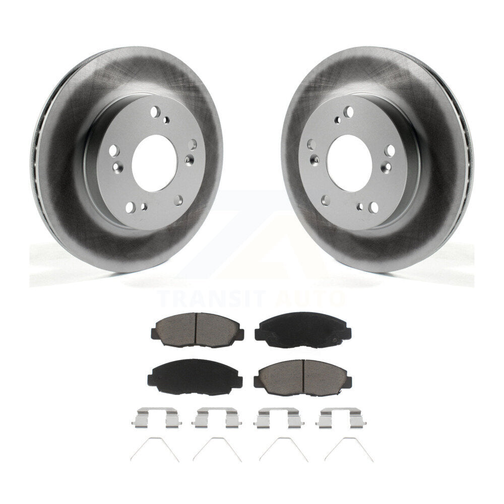 Front Coated Disc Brake Rotors And Ceramic Pads Kit For Honda Civic