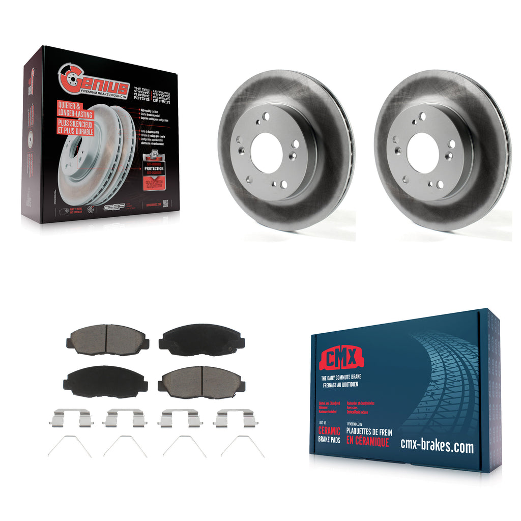 Front Coated Disc Brake Rotors And Ceramic Pads Kit For Honda Civic