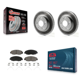 Front Coated Disc Brake Rotors And Ceramic Pads Kit For Honda Civic