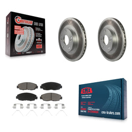 [Front] 2014-2015 Honda Civic Touring Premium Coated Rotors & Ceramic Pads Brake Kit For Max Braking