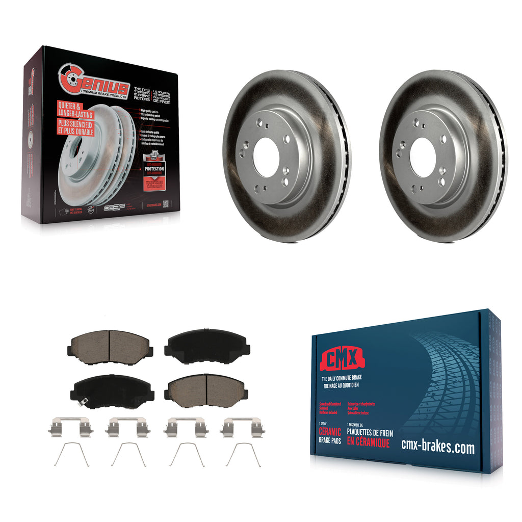 [Front] 2013 Acura ILX 2.0L Premium Coated Rotors & Ceramic Pads Brake Kit For Max Braking