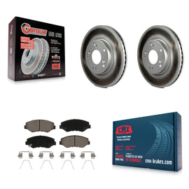 [Front] 2013 Acura ILX 2.0L Premium Coated Rotors & Ceramic Pads Brake Kit For Max Braking