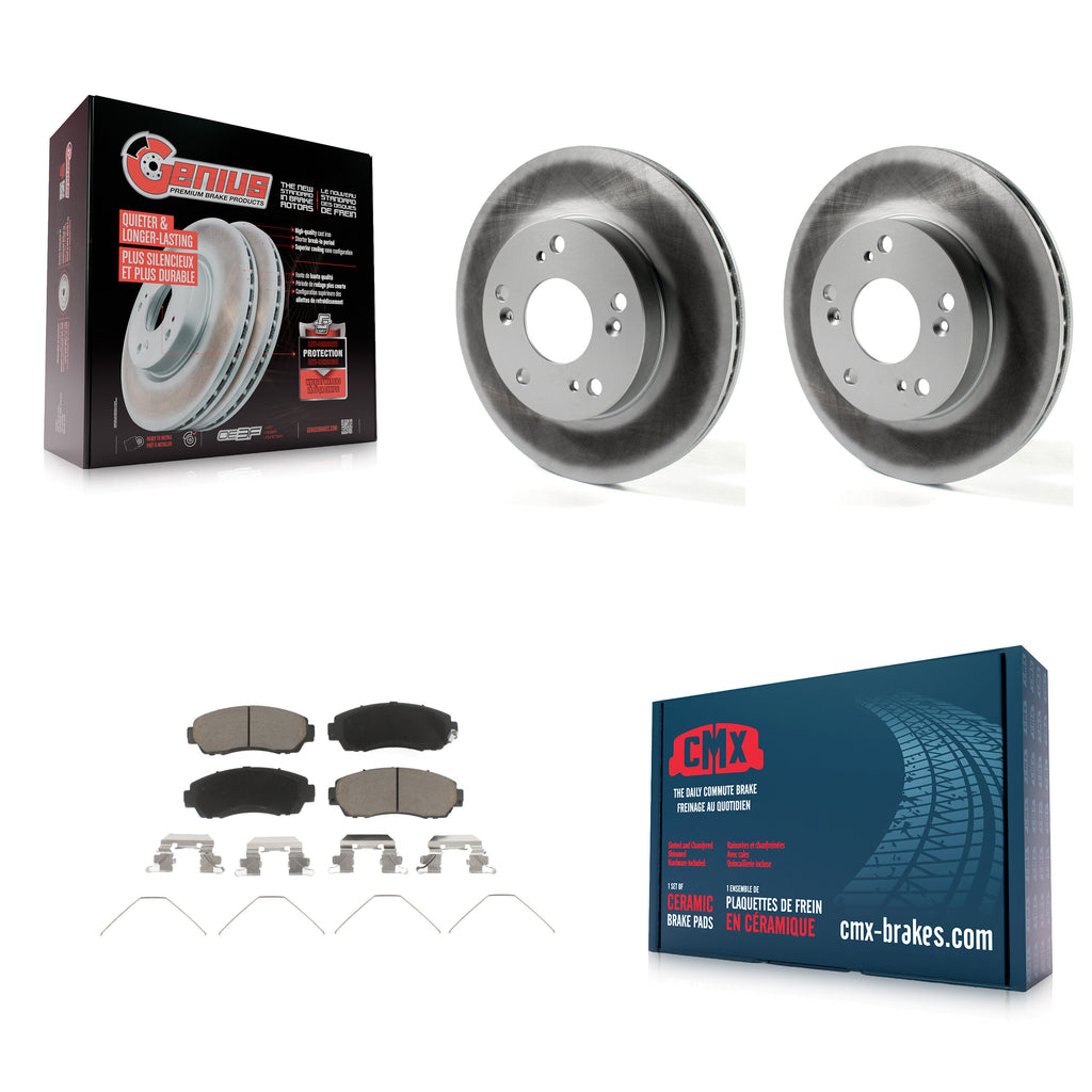 Front Coated Disc Brake Rotors And Ceramic Pads Kit For Honda Civic