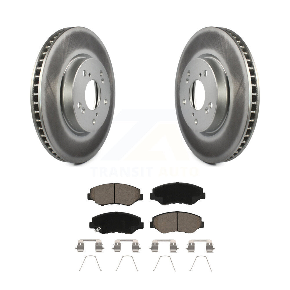 Front Coated Disc Brake Rotors And Ceramic Pads Kit For Honda Civic