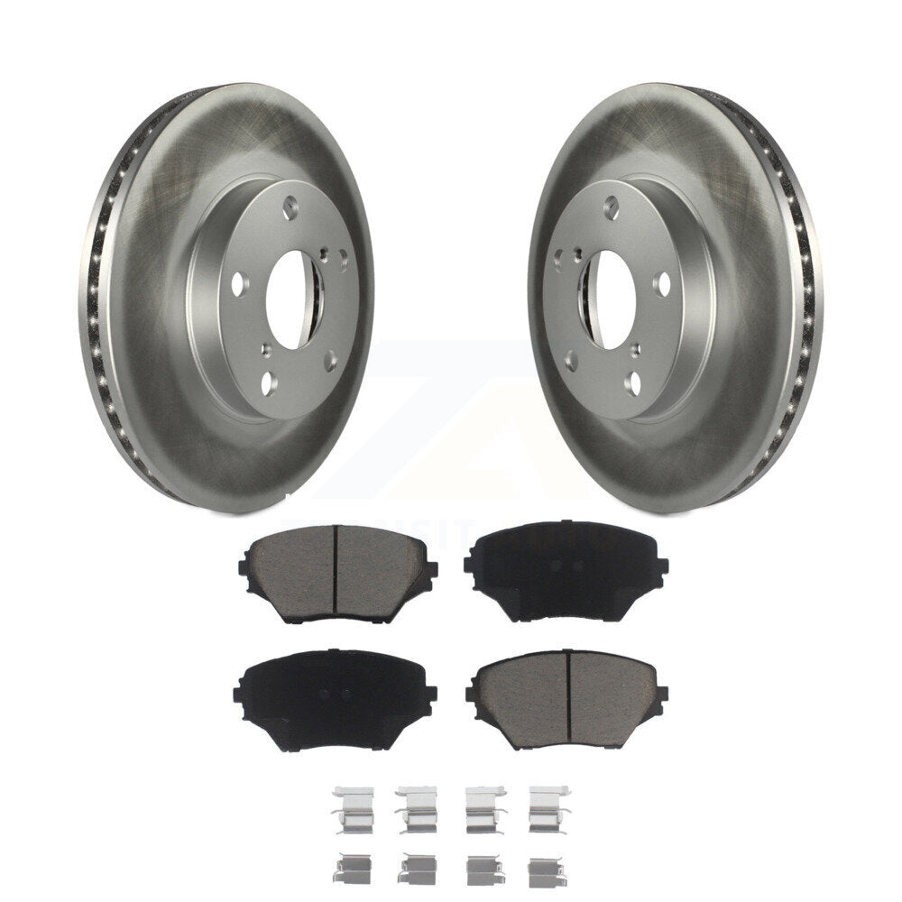 Front Coated Disc Brake Rotors And Ceramic Pads Kit For Toyota RAV4