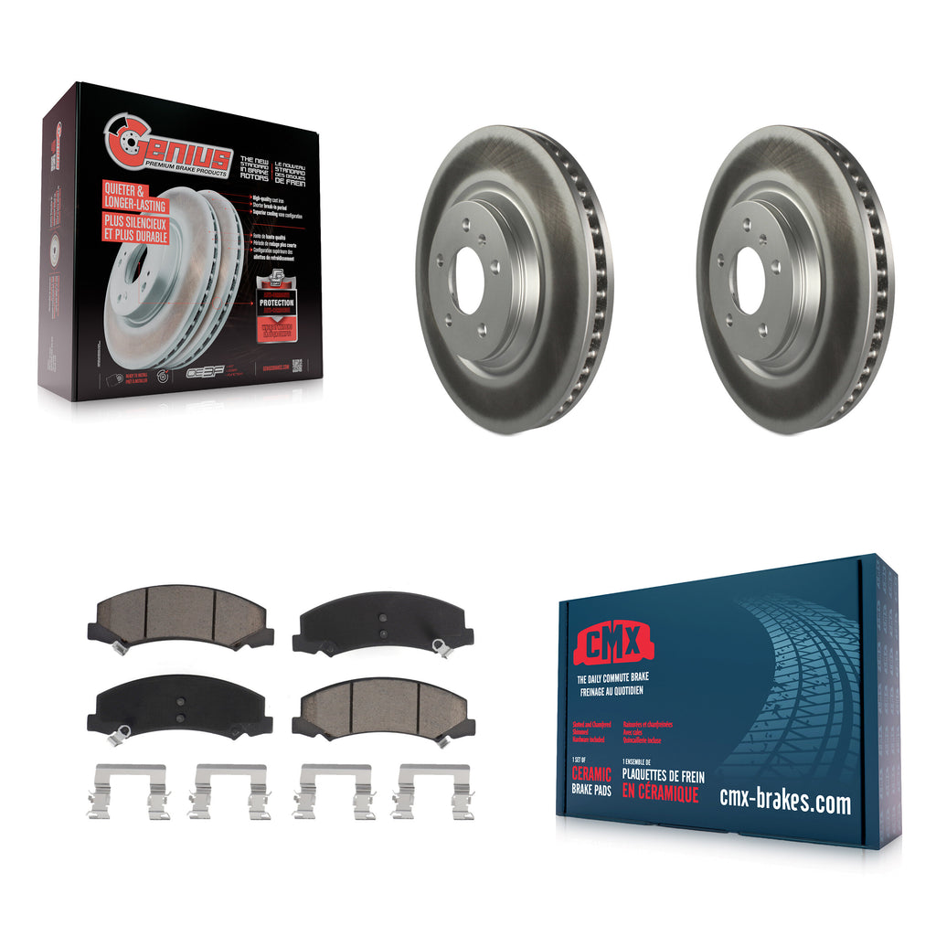 Front Coated Brake Rotors Ceramic Pad Kit For Chevrolet Buick Lucerne Impala DTS
