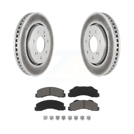 [Front] 10-14 Ford F-150 With 7 Lug Wheels Premium Coated Rotors & Ceramic Pads Brake Kit For Max Braking