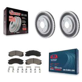 [Front] 2000 Mitsubishi Eclipse 3.0L Premium Coated Rotors & Ceramic Pads Brake Kit For Max Braking