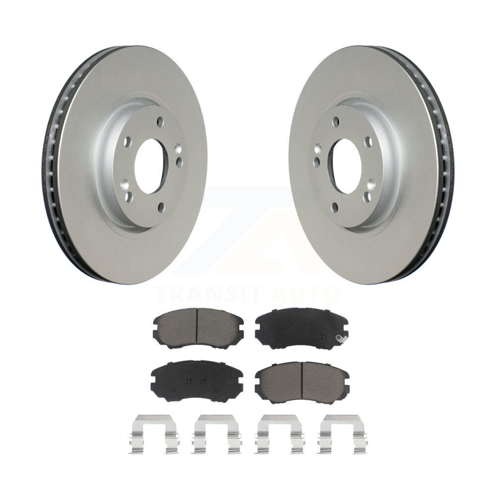 Front Coated Disc Brake Rotors Ceramic Pad Kit For 2006-2010 Hyundai Sonata 3.3L