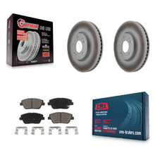 Charger l'image dans la galerie, Front Coated Disc Brake Rotors And Ceramic Pad Kit For Hyundai Sonata Kia Optima