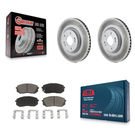 Front Coated Brake Rotor & Ceramic Pad Kit For Hyundai Tucson Sonata Kia Cadenza