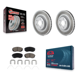 Front Coated Disc Brake Rotors And Ceramic Pad Kit For Hyundai Sonata Kia Optima