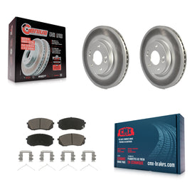 Front Coated Brake Rotor & Ceramic Pad Kit For Hyundai Sonata Kia Optima Niro EV