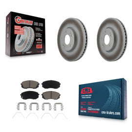 [Front] 2017-2019 Kia Soul EV Premium Coated Rotors & Ceramic Pads Brake Kit For Max Braking