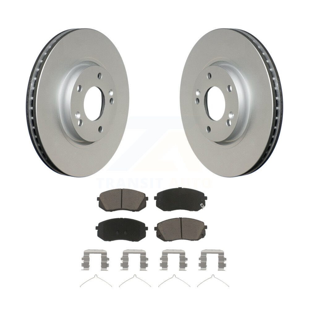 Front Coated Disc Brake Rotors And Ceramic Pads Kit For Hyundai Sonata