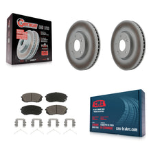 Charger l'image dans la galerie, Front Coated Disc Brake Rotors And Ceramic Pads Kit For Hyundai Sonata