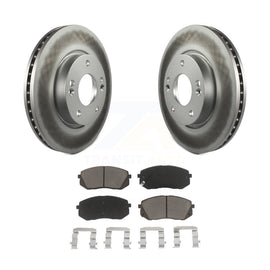 [Front] 2010-2012 Kia Rondo Premium Coated Rotors & Ceramic Pads Brake Kit For Max Braking