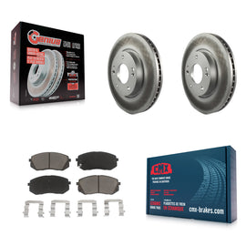 [Front] 2010-2012 Kia Rondo Premium Coated Rotors & Ceramic Pads Brake Kit For Max Braking