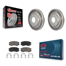 Front Coated Disc Brake Rotors And Ceramic Pads Kit For Hyundai Elantra
