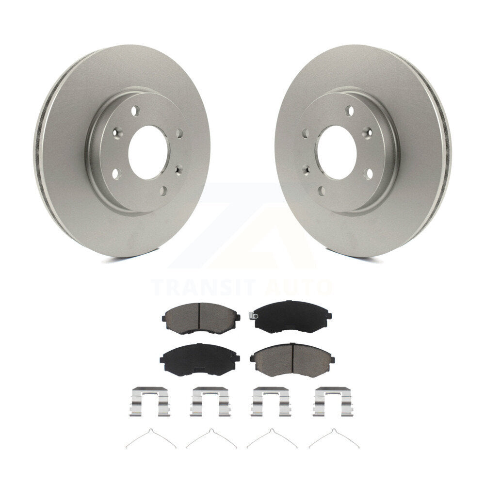 Front Coated Brake Rotors Ceramic Pad Kit For Hyundai Sonata Kia Optima Magentis