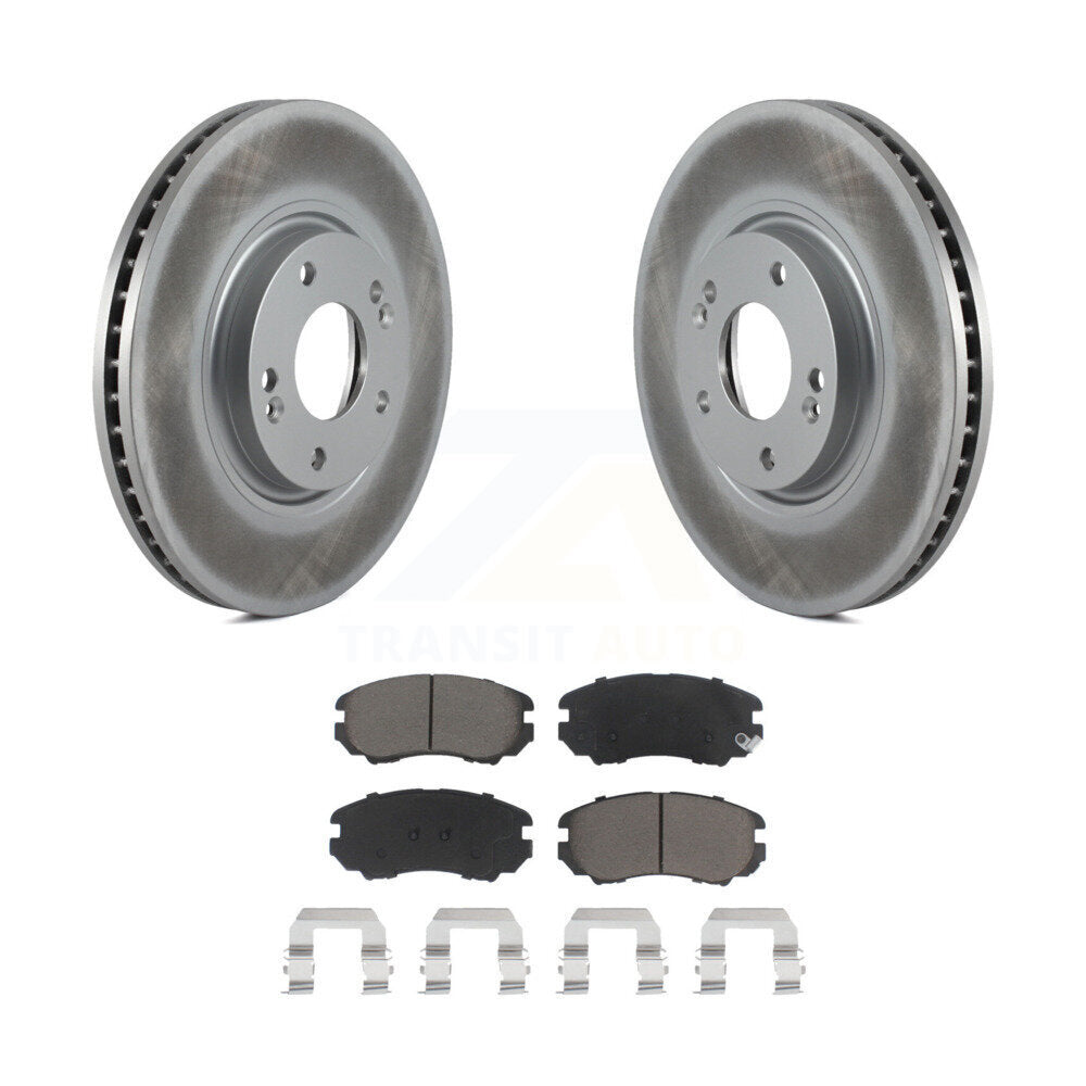 Front Coated Disc Brake Rotors And Ceramic Pads Kit For Hyundai Azera Kia Amanti